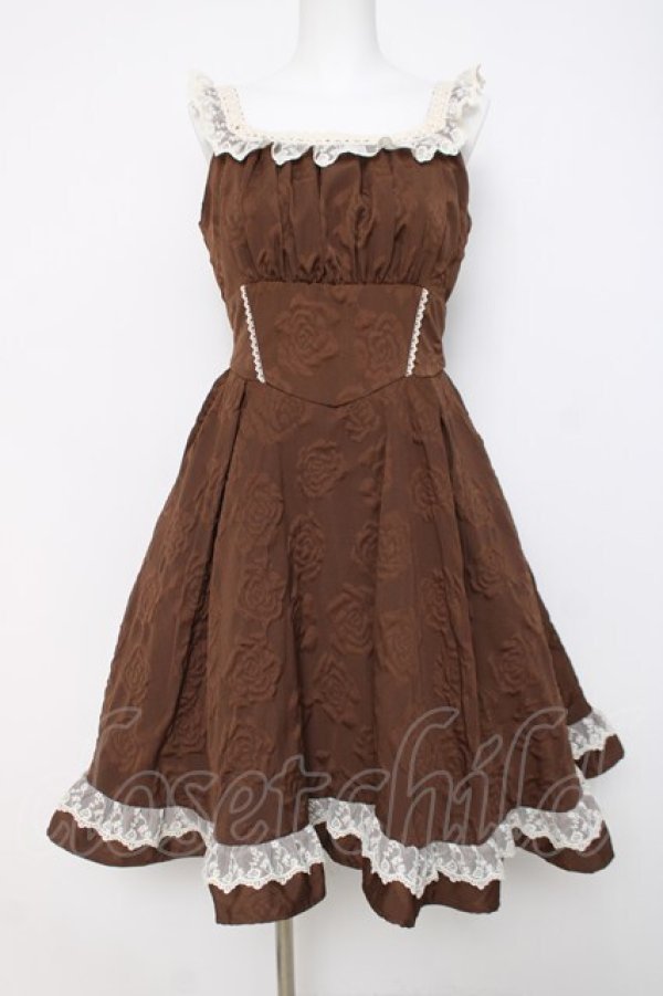 画像1: Eri Aino's collaboration / マノン・ローズ ジャンパースカート M 中茶 Y-26-03-20-146-LO-OP-SZ-ZY (1)