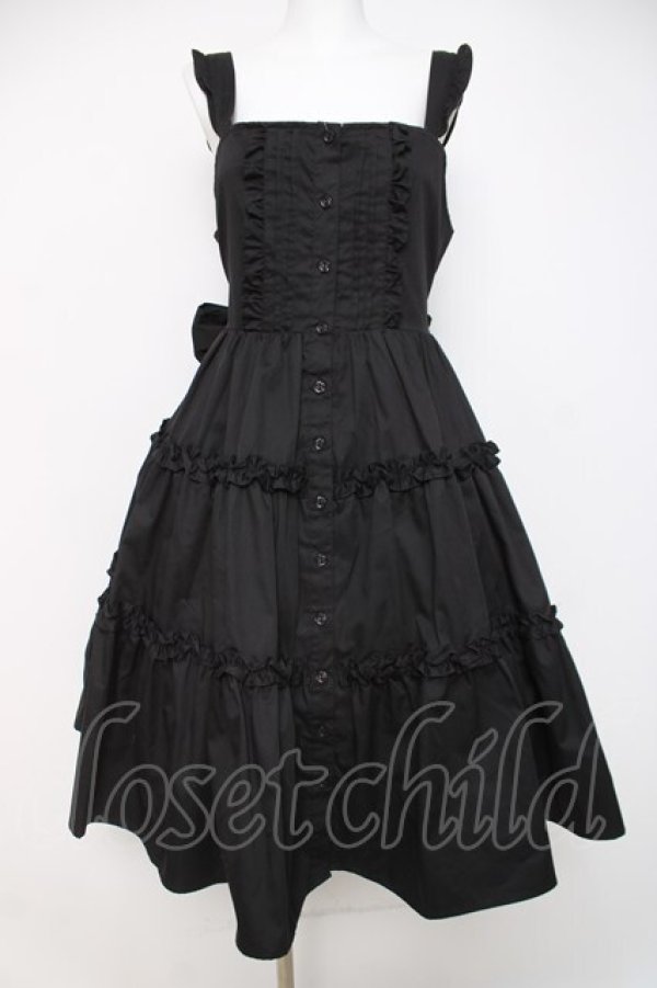 画像1: Alice Mashiro / TT*MAAフリルジャンパースカート L 中黒 Y-26-03-20-147-LO-OP-SZ-ZY (1)