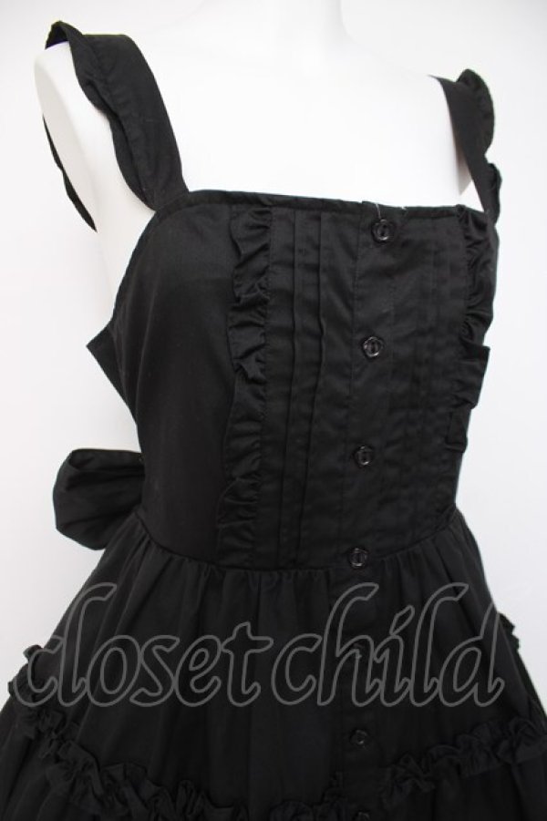 画像3: Alice Mashiro / TT*MAAフリルジャンパースカート L 中黒 Y-26-03-20-147-LO-OP-SZ-ZY (3)