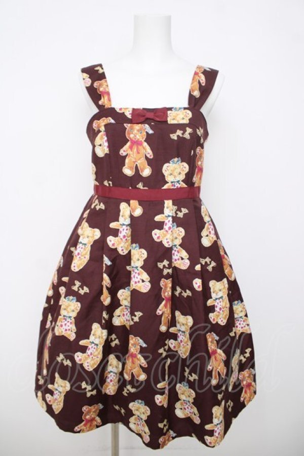 画像1: Emily Temple cute / MILKY TEDDYノースリーブワンピース  ブラウン Y-26-03-20-161-ET-OP-SZ-ZY (1)