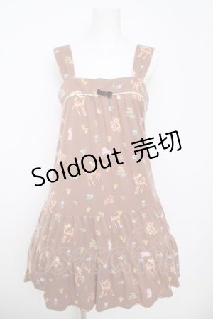 画像: Emily Temple cute / パレード デ フォレットプリントカットソーワンピース  ブラウン Y-26-03-20-165-ET-OP-SZ-ZY