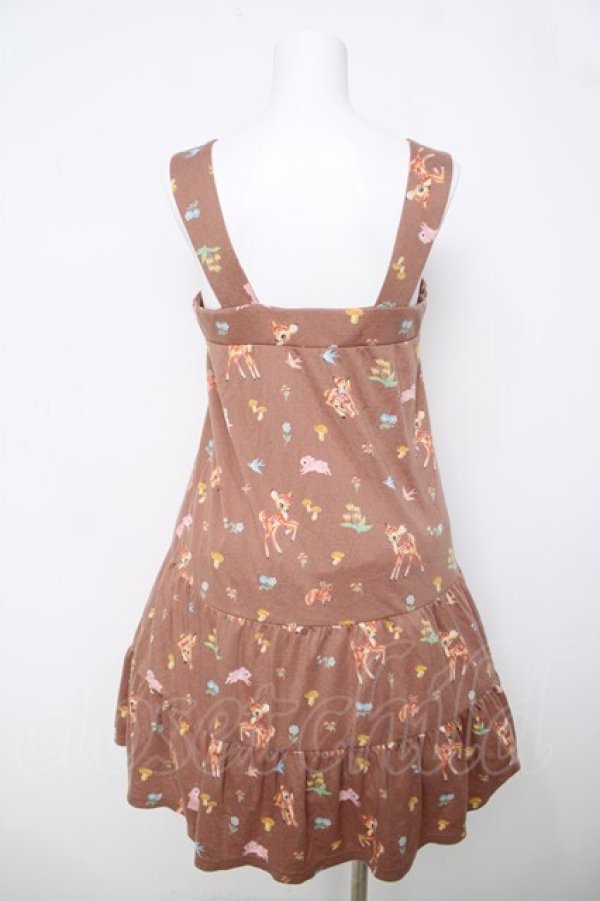 画像2: Emily Temple cute / パレード デ フォレットプリントカットソーワンピース  ブラウン Y-26-03-20-165-ET-OP-SZ-ZY (2)