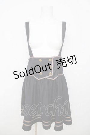 画像: Blue rouge / サス付きラインスカート  紺 Y-26-03-20-167-CA-SK-SZ-ZY