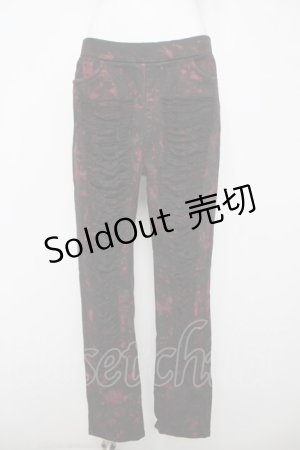 画像: SEX POT ReVeNGe / GRUNGE PUNK CRUSH STRETCH スキニーパンツ L ブラック/レッド Y-26-03-20-169-SP-PA-SZ-ZY