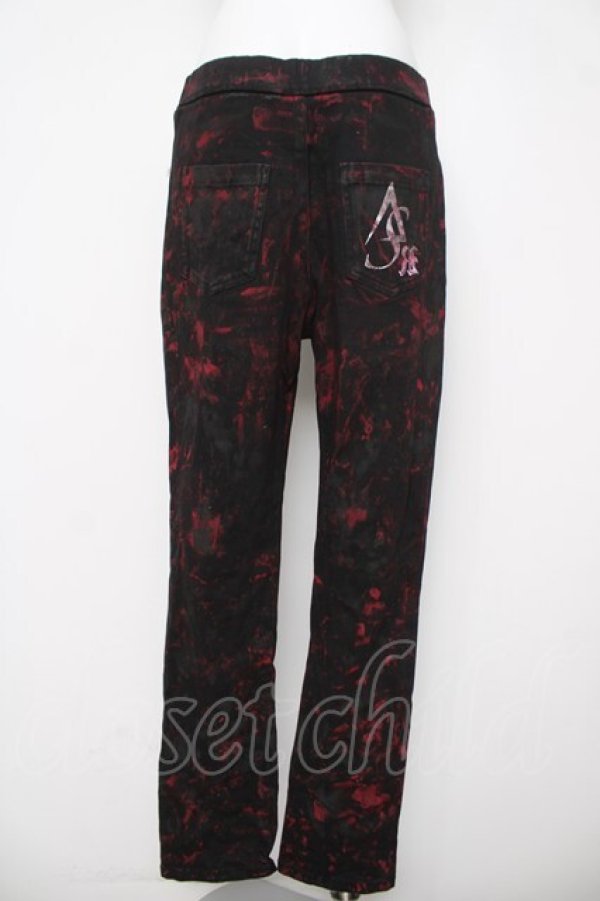 画像2: SEX POT ReVeNGe / GRUNGE PUNK CRUSH STRETCH スキニーパンツ L ブラック/レッド Y-26-03-20-169-SP-PA-SZ-ZY (2)