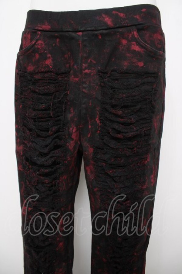 画像3: SEX POT ReVeNGe / GRUNGE PUNK CRUSH STRETCH スキニーパンツ L ブラック/レッド Y-26-03-20-169-SP-PA-SZ-ZY (3)