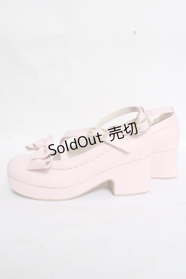 画像2: Amavel / ファーぽんリボン付クロスパンプス LL ピンク Y-26-03-20-016-CA-SH-SZ-ZY (2)