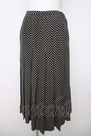 画像: INGEBORG / ドット柄プリーツスカート  黒 Y-26-03-20-174-LO-SK-SZ-ZY