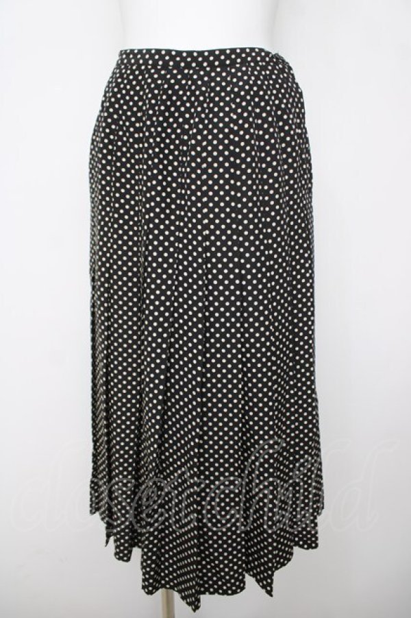 画像1: INGEBORG / ドット柄プリーツスカート  黒 Y-26-03-20-174-LO-SK-SZ-ZY (1)