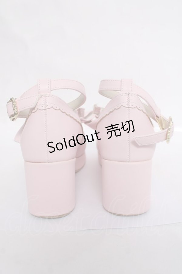 画像3: Amavel / ファーぽんリボン付クロスパンプス LL ピンク Y-26-03-20-016-CA-SH-SZ-ZY (3)