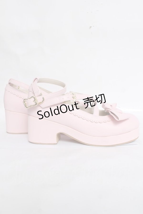 画像4: Amavel / ファーぽんリボン付クロスパンプス LL ピンク Y-26-03-20-016-CA-SH-SZ-ZY (4)