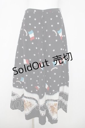 画像: KANEKO ISAO / 旗プリントスカート  紺 Y-26-03-20-183-EL-SK-SZ-ZY