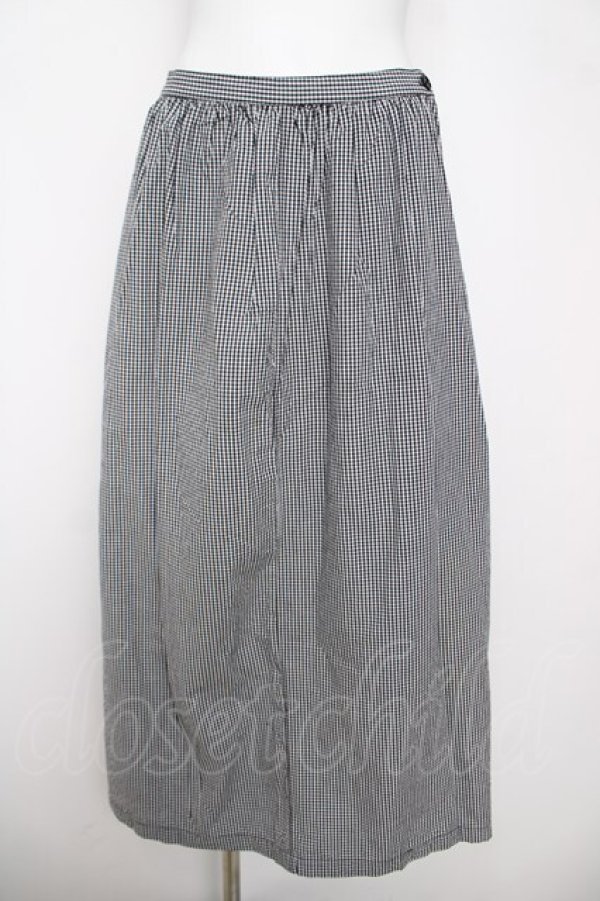 画像1: powder / ギンガム柄スカート F 黒 Y-26-03-20-187-LO-SK-SZ-ZY (1)