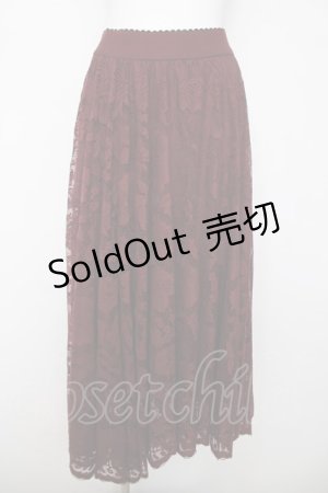 画像: axes femme / レースサーキュラースカート M ワイン Y-26-03-20-192-AX-SK-SZ-ZY