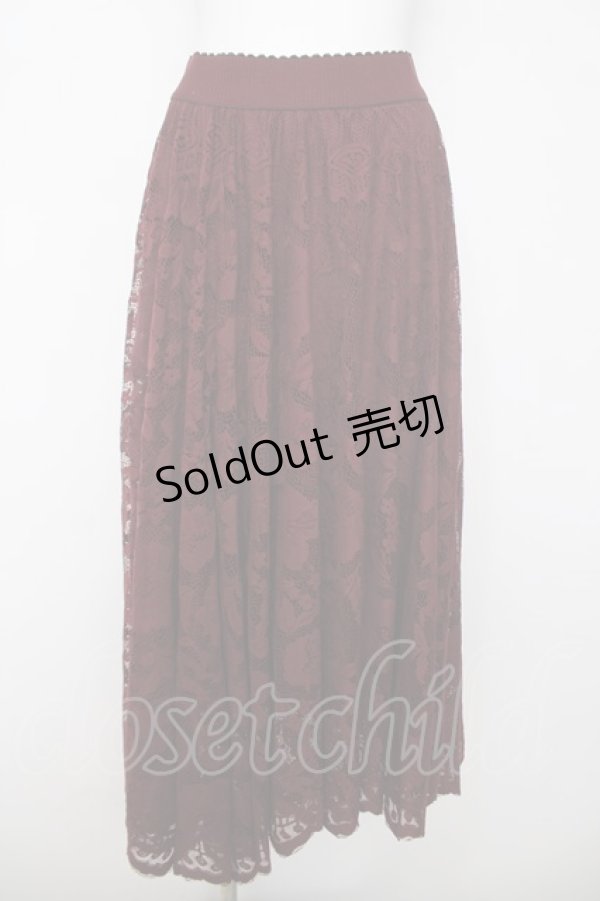 画像1: axes femme / レースサーキュラースカート M ワイン Y-26-03-20-192-AX-SK-SZ-ZY (1)