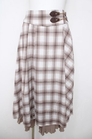 画像: axes femme / ビッグチェックミディスカート F ベージュ Y-26-03-20-193-AX-SK-SZ-ZY