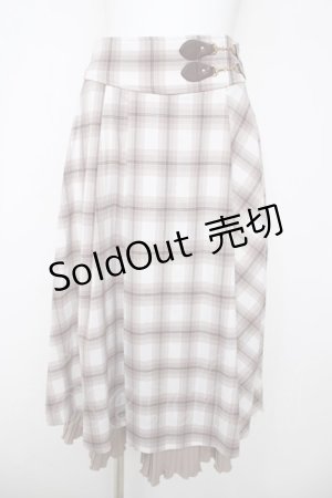 画像: axes femme / ビッグチェックミディスカート F ベージュ Y-26-03-20-193-AX-SK-SZ-ZY