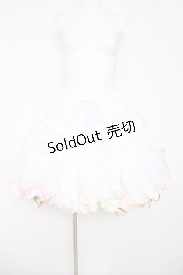 画像1: BOGUTA / Sky Rabbit×BOGUTAオーガンジー花パニエ  白 Y-26-03-20-195-EL-SK-SZ-ZY (1)