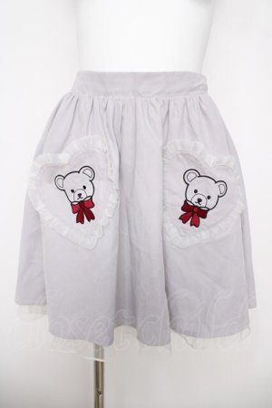 画像: Ank Rouge / くまポケットスカート M グレー Y-26-03-20-196-CA-SK-SZ-ZY