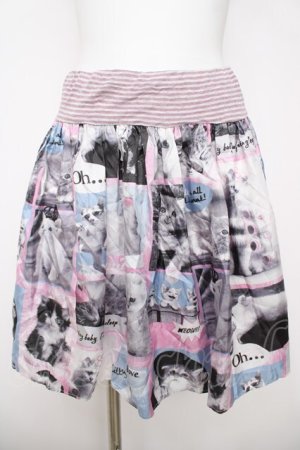 画像: MILK / Baby Cat Collectionスカート  ピンク×ブルー Y-26-03-20-200-ML-SK-SZ-ZY
