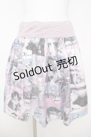画像: MILK / Baby Cat Collectionスカート  ピンク×ブルー Y-26-03-20-200-ML-SK-SZ-ZY