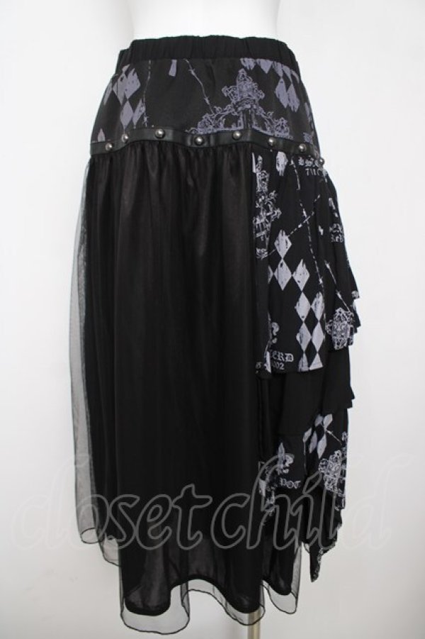 画像2: SEX POT ReVeNGe / GRIMMレイヤードスカート  黒×グレー Y-26-03-20-203-SP-SK-SZ-ZY (2)