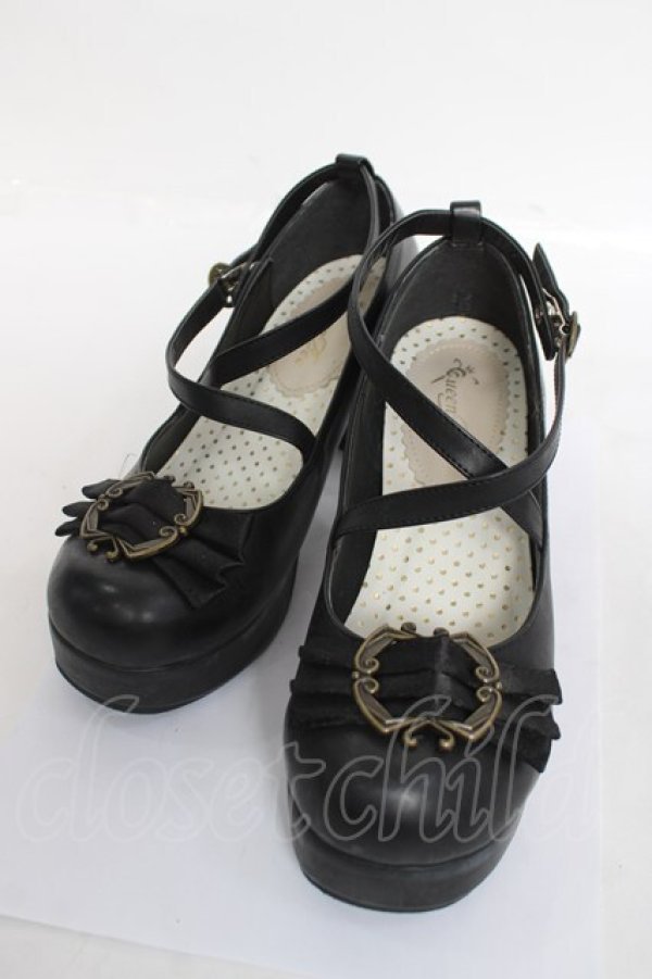 画像1: Queen Bee / クラシカルフレームパンプス 24cm 黒 Y-26-03-20-018-EL-SH-SZ-ZY (1)