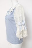 画像2: axes femme POETIQUE / リボンレース袖カットプルオーバー M サックス Y-26-03-20-024-AX-TO-SZ-ZY (2)