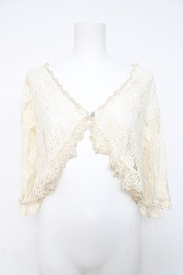 画像1: axes femme / 鈎針フリル総レースボレロ M 生成り Y-26-03-20-025-AX-TO-SZ-ZY (1)