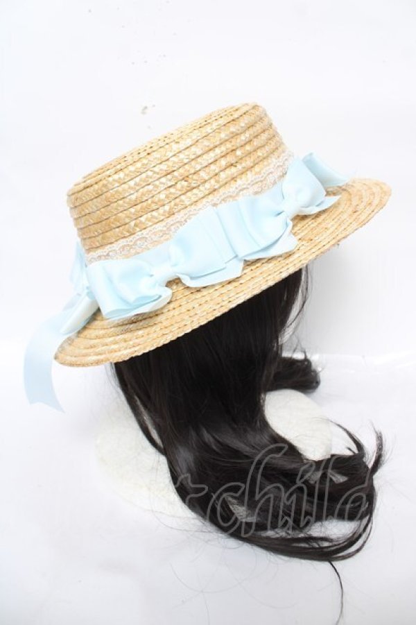 画像4: Amavel / リボン付きカンカン帽  サックス Y-26-03-21-003-CA-AC-SZ-ZY (4)