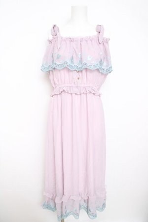 画像: axes femme POETIQUE / オフショルロングワンピース(リトルマーメイド)  ピンク Y-26-03-21-045-AX-OP-SZ-ZY