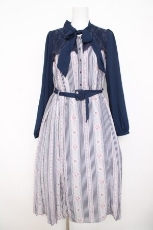 画像: axes femme / レトロモチーフボータイワンピース M ラベンダー Y-26-03-21-050-AX-OP-SZ-ZY