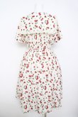 画像2: axes femme / チェリーローズ柄セーラーワンピース F 生成り Y-26-03-21-051-AX-OP-SZ-ZY (2)