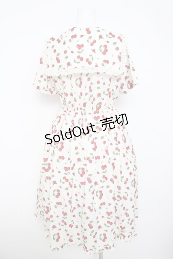 画像2: axes femme / チェリーローズ柄セーラーワンピース F 生成り Y-26-03-21-051-AX-OP-SZ-ZY (2)