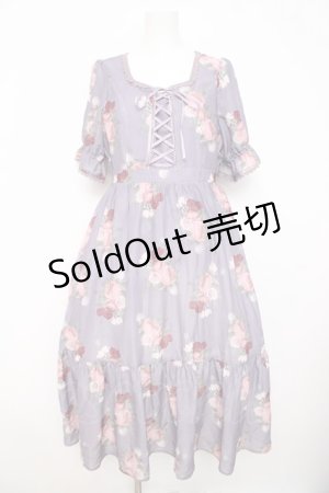 画像: axes femme / ミルフィーユローズ柄ワンピース  ラベンダー Y-26-03-21-052-AX-OP-SZ-ZY