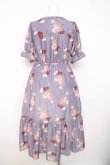 画像2: axes femme / ミルフィーユローズ柄ワンピース  ラベンダー Y-26-03-21-052-AX-OP-SZ-ZY (2)