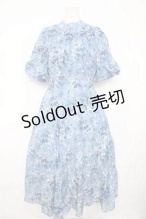 画像: axes femme / オーガンジーフラワーワンピース  サックス Y-26-03-21-053-AX-OP-SZ-ZY