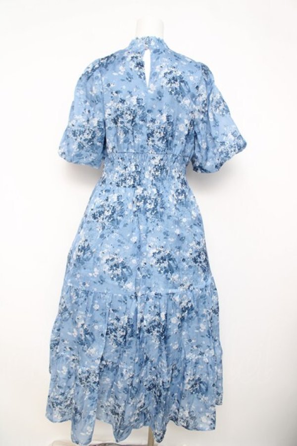 画像2: axes femme / オーガンジーフラワーワンピース  サックス Y-26-03-21-053-AX-OP-SZ-ZY (2)