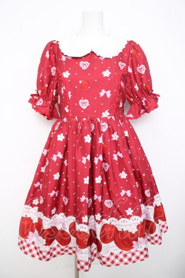 画像1: Chalmiere / スウィーティアップルワンピース M 赤 Y-26-03-21-055-LO-OP-SZ-ZY (1)