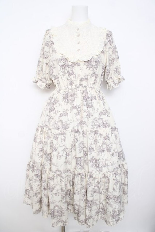 画像1: m petit by misako / トワルドジュイワンピース  白 Y-26-03-21-056-LO-OP-SZ-ZY (1)