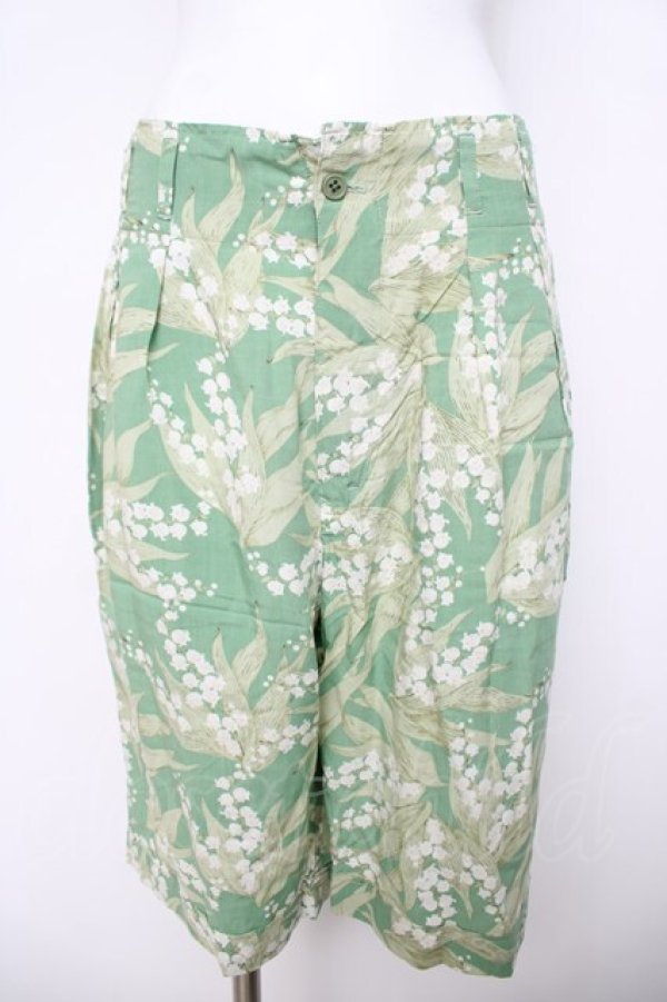 画像1: INGEBORG / すずらん柄パンツ  グリーン Y-26-03-21-057-LO-PA-SZ-ZY (1)