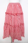 画像1: axes femme POETIQUE / ギンガムティアードスカート M 赤 Y-26-03-21-058-AX-SK-SZ-ZY (1)