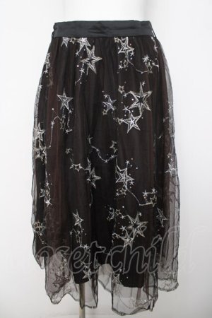 画像: axes femme / お星さまチュールスカート  黒 Y-26-03-21-067-AX-SK-SZ-ZY