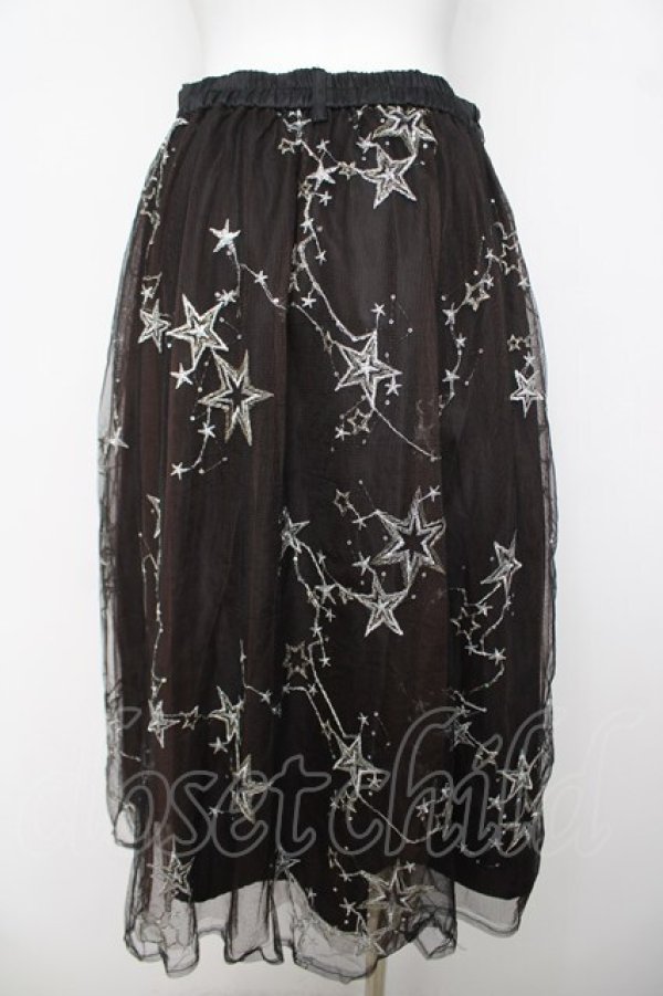 画像2: axes femme / お星さまチュールスカート  黒 Y-26-03-21-067-AX-SK-SZ-ZY (2)