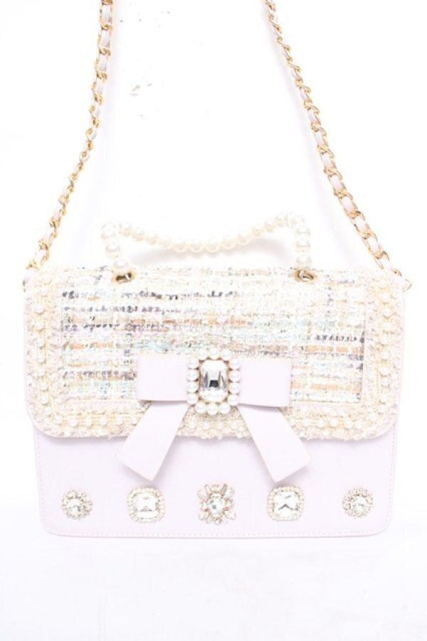 画像1: Swankiss / UT tweed bijou バッグ  ラベンダー Y-26-03-21-007-CA-BG-SZ-ZY (1)