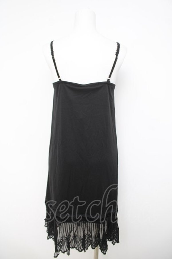 画像2: axes femme / 裾刺繍入りプリーツインナーワンピース M 黒 Y-26-03-21-009-AX-OP-SZ-ZY (2)