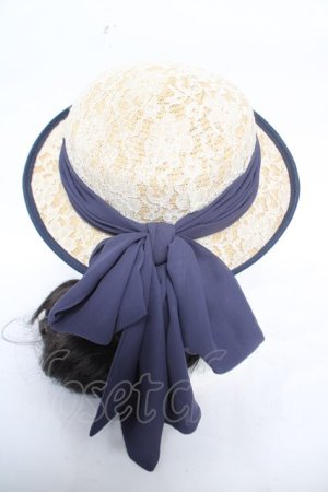 画像: F＆A / レース使いカンカン帽  ベージュ Y-26-03-21-002-LO-AC-SZ-ZY