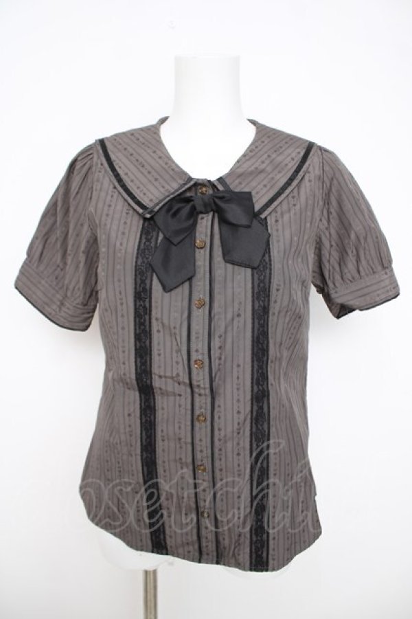 画像1: axes femme POETIQUE / トランプジャガードブラウス M グレー Y-26-03-21-011-AX-BL-SZ-ZY (1)