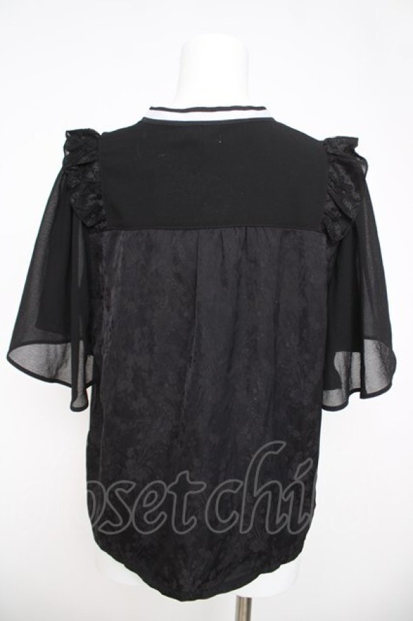 画像2: axes femme / ジャカードチャイナブラウス  黒 Y-26-03-21-012-AX-BL-SZ-ZY (2)