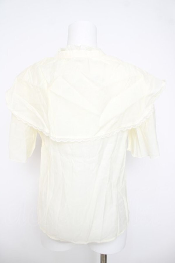 画像2: axes femme / ケープフリルブラウス M 生成り Y-26-03-21-013-AX-BL-SZ-ZY (2)